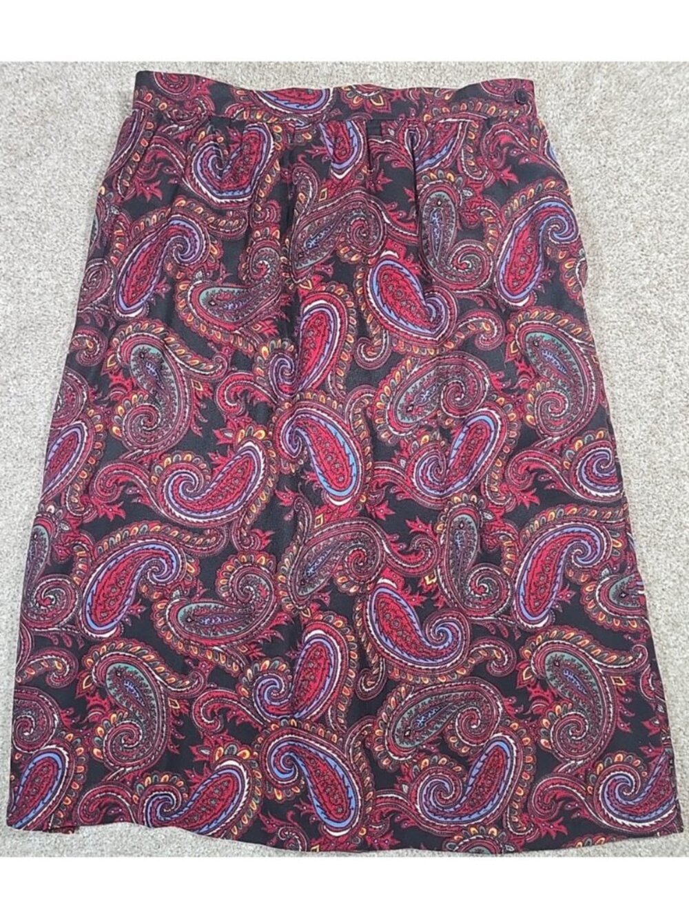 Executive Ms Vtg Skirt USA Made Mid Length Professional Rayon Lightweight Sz 14